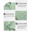 image:imageCOOFANDY Mens 2 Pieces Cotton Linen Set Casual Short Sleeve Henley Shirts Beach Yoga Pants Summer OutfitsGreen