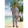 image:imageCOOFANDY Mens 2 Pieces Cotton Linen Set Casual Short Sleeve Henley Shirts Beach Yoga Pants Summer OutfitsGrey