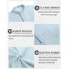 image:imageCOOFANDY Mens 2 Pieces Cotton Linen Set Casual Short Sleeve Henley Shirts Beach Yoga Pants Summer OutfitsLight Blue