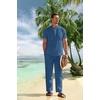 image:imageCOOFANDY Mens 2 Pieces Cotton Linen Set Casual Short Sleeve Henley Shirts Beach Yoga Pants Summer OutfitsLight Navy