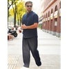 image:imageCOOFANDY Mens 2 Pieces Cotton Linen Set Casual Short Sleeve Henley Shirts Beach Yoga Pants Summer OutfitsNavy Blue