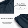 image:imageCOOFANDY Mens 2 Pieces Cotton Linen Set Casual Short Sleeve Henley Shirts Beach Yoga Pants Summer OutfitsNavy Blue