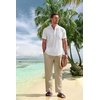 image:imageCOOFANDY Mens 2 Pieces Cotton Linen Set Casual Short Sleeve Henley Shirts Beach Yoga Pants Summer OutfitsWhite  Khaki