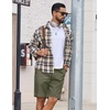 image:imageCOOFANDY Mens 9 Casual Shorts with Zipper Pocket Elastic Waist Drawstring Chinos Short Summer Lightweight Cotton ShortsArmy Green