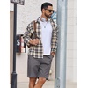 image:imageCOOFANDY Mens 9 Casual Shorts with Zipper Pocket Elastic Waist Drawstring Chinos Short Summer Lightweight Cotton ShortsCharcoal