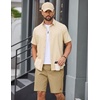 image:imageCOOFANDY Mens 9 Casual Shorts with Zipper Pocket Elastic Waist Drawstring Chinos Short Summer Lightweight Cotton ShortsDark Khaki