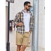 image:imageCOOFANDY Mens 9 Casual Shorts with Zipper Pocket Elastic Waist Drawstring Chinos Short Summer Lightweight Cotton ShortsDark Khaki