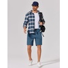 image:imageCOOFANDY Mens 9 Casual Shorts with Zipper Pocket Elastic Waist Drawstring Chinos Short Summer Lightweight Cotton ShortsDemin Blue