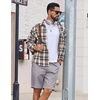 image:imageCOOFANDY Mens 9 Casual Shorts with Zipper Pocket Elastic Waist Drawstring Chinos Short Summer Lightweight Cotton ShortsGrey