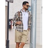 image:imageCOOFANDY Mens 9 Casual Shorts with Zipper Pocket Elastic Waist Drawstring Chinos Short Summer Lightweight Cotton ShortsKhaki
