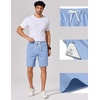 image:imageCOOFANDY Mens 9 Casual Shorts with Zipper Pocket Elastic Waist Drawstring Chinos Short Summer Lightweight Cotton ShortsLight Blue