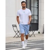 image:imageCOOFANDY Mens 9 Casual Shorts with Zipper Pocket Elastic Waist Drawstring Chinos Short Summer Lightweight Cotton ShortsLight Blue
