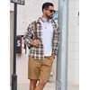 image:imageCOOFANDY Mens 9 Casual Shorts with Zipper Pocket Elastic Waist Drawstring Chinos Short Summer Lightweight Cotton ShortsLight Brown
