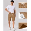image:imageCOOFANDY Mens 9 Casual Shorts with Zipper Pocket Elastic Waist Drawstring Chinos Short Summer Lightweight Cotton ShortsLight Brown