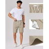 image:imageCOOFANDY Mens 9 Casual Shorts with Zipper Pocket Elastic Waist Drawstring Chinos Short Summer Lightweight Cotton ShortsLight Khaki