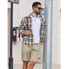 image:imageCOOFANDY Mens 9 Casual Shorts with Zipper Pocket Elastic Waist Drawstring Chinos Short Summer Lightweight Cotton ShortsLight Khaki