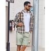 image:imageCOOFANDY Mens 9 Casual Shorts with Zipper Pocket Elastic Waist Drawstring Chinos Short Summer Lightweight Cotton ShortsLoden Frost