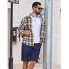 image:imageCOOFANDY Mens 9 Casual Shorts with Zipper Pocket Elastic Waist Drawstring Chinos Short Summer Lightweight Cotton ShortsNavy Blue