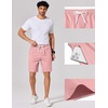 image:imageCOOFANDY Mens 9 Casual Shorts with Zipper Pocket Elastic Waist Drawstring Chinos Short Summer Lightweight Cotton ShortsPink