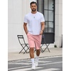image:imageCOOFANDY Mens 9 Casual Shorts with Zipper Pocket Elastic Waist Drawstring Chinos Short Summer Lightweight Cotton ShortsPink