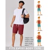 image:imageCOOFANDY Mens 9 Casual Shorts with Zipper Pocket Elastic Waist Drawstring Chinos Short Summer Lightweight Cotton ShortsRed