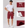 image:imageCOOFANDY Mens 9 Casual Shorts with Zipper Pocket Elastic Waist Drawstring Chinos Short Summer Lightweight Cotton ShortsRed