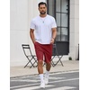 image:imageCOOFANDY Mens 9 Casual Shorts with Zipper Pocket Elastic Waist Drawstring Chinos Short Summer Lightweight Cotton ShortsRed