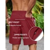 image:imageCOOFANDY Mens 9 Casual Shorts with Zipper Pocket Elastic Waist Drawstring Chinos Short Summer Lightweight Cotton ShortsRed