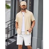 image:imageCOOFANDY Mens 9 Casual Shorts with Zipper Pocket Elastic Waist Drawstring Chinos Short Summer Lightweight Cotton ShortsWhite