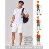 image:imageCOOFANDY Mens 9 Casual Shorts with Zipper Pocket Elastic Waist Drawstring Chinos Short Summer Lightweight Cotton ShortsWhite