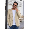 image:imageCOOFANDY Mens Blazer Business Suit Jacket Slim Fit Two Button Casual Sport CoatsLight Grey Khaki