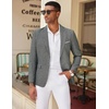 image:imageCOOFANDY Mens Blazer Casual Two Buttons Sport Coat Slim Fit Lightweight Suit JacketsLinen Grey