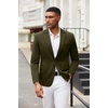 image:imageCOOFANDY Mens Blazer Jacket One Button Casual Suit Jackets Stretch Knit Sport CoatArmy Green