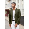 image:imageCOOFANDY Mens Blazer Jacket One Button Casual Suit Jackets Stretch Knit Sport CoatArmy Green