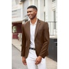 image:imageCOOFANDY Mens Blazer Jacket One Button Casual Suit Jackets Stretch Knit Sport CoatBrown