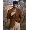 image:imageCOOFANDY Mens Blazer Jacket One Button Casual Suit Jackets Stretch Knit Sport CoatBrown