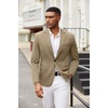 image:imageCOOFANDY Mens Blazer Jacket One Button Casual Suit Jackets Stretch Knit Sport CoatChampagne