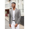 image:imageCOOFANDY Mens Blazer Jacket One Button Casual Suit Jackets Stretch Knit Sport CoatLight Gray