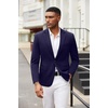 image:imageCOOFANDY Mens Blazer Jacket One Button Casual Suit Jackets Stretch Knit Sport CoatNavy Blue
