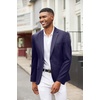 image:imageCOOFANDY Mens Blazer Jacket One Button Casual Suit Jackets Stretch Knit Sport CoatNavy Blue