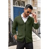 image:imageCOOFANDY Mens Cardigan Sweater Cable Knit V Neck Button up Sweaters Ribbed Cardigan Sweater with PocketsArmy Green
