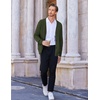 image:imageCOOFANDY Mens Cardigan Sweater Cable Knit V Neck Button up Sweaters Ribbed Cardigan Sweater with PocketsArmy Green