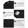 image:imageCOOFANDY Mens Cardigan Sweater Cable Knit V Neck Button up Sweaters Ribbed Cardigan Sweater with PocketsBlack