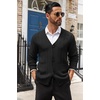 image:imageCOOFANDY Mens Cardigan Sweater Cable Knit V Neck Button up Sweaters Ribbed Cardigan Sweater with PocketsBlack