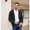 image:imageCOOFANDY Mens Cardigan Sweater Cable Knit V Neck Button up Sweaters Ribbed Cardigan Sweater with PocketsBlack