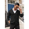 image:imageCOOFANDY Mens Cardigan Sweater Cable Knit V Neck Button up Sweaters Ribbed Cardigan Sweater with PocketsBlack