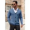 image:imageCOOFANDY Mens Cardigan Sweater Cable Knit V Neck Button up Sweaters Ribbed Cardigan Sweater with PocketsBlue