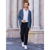 image:imageCOOFANDY Mens Cardigan Sweater Cable Knit V Neck Button up Sweaters Ribbed Cardigan Sweater with PocketsBlue