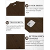 image:imageCOOFANDY Mens Cardigan Sweater Cable Knit V Neck Button up Sweaters Ribbed Cardigan Sweater with PocketsBrown