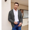 image:imageCOOFANDY Mens Cardigan Sweater Cable Knit V Neck Button up Sweaters Ribbed Cardigan Sweater with PocketsDark Grey